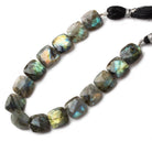 13x13mm Labradorite faceted square cushion beads 8 inch 15 pieces - Beadsofcambay.com