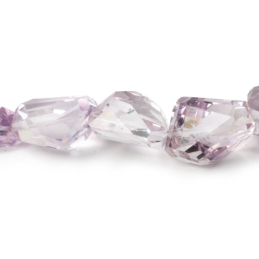 13x14-17x13.5mm Pink Amethyst faceted nugget beads 15 inch 26 beads - Beadsofcambay.com