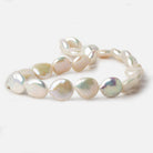13x15-13.5x16mm White with Rose' overtone Coin Freshwater Pearls 16 inch 26 pcs A - Beadsofcambay.com