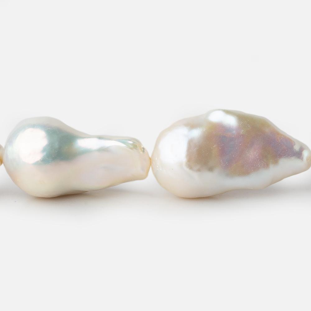 13x15-14x18mm Off White Ultra Baroque Freshwater Pearl 16 inch 17 pieces A - Beadsofcambay.com