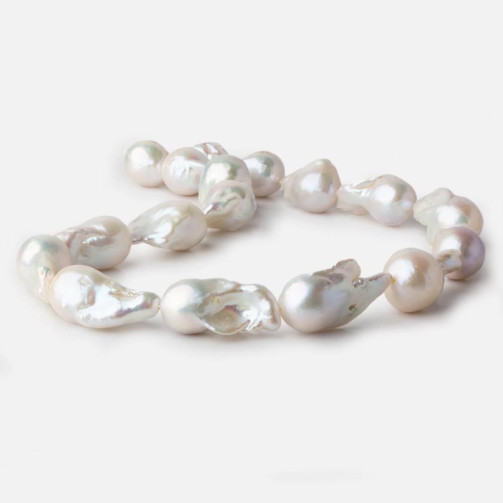 13x15-14x18mm Off White Ultra Baroque Freshwater Pearl 16 inch 17 pieces A - Beadsofcambay.com