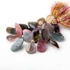 13x16-23x13mm Multi Color Tourmaline Plain Slice Beads 6 inch 20 pieces - Beadsofcambay.com