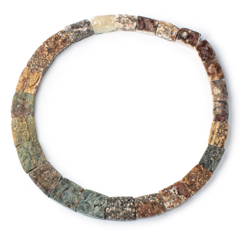 13x17-20x24mm Natural Crystal & Polished Ocean Jasper Fancy Shape Collar 25 Beads - Beadsofcambay.com