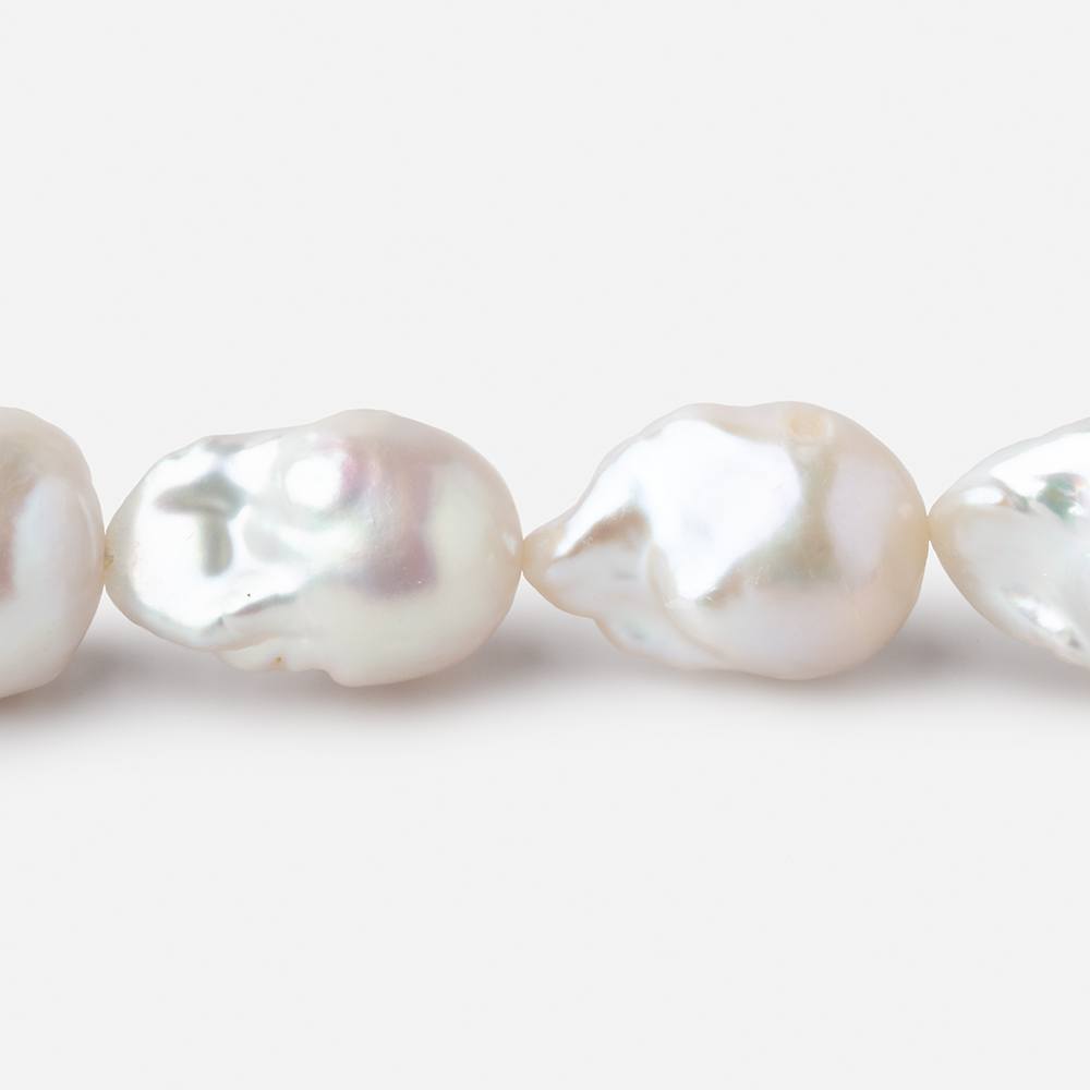 13x18-15x22mm White Ultra Baroque Freshwater Pearls 16 inch 20 pieces AA - Beadsofcambay.com