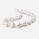 13x18-15x22mm White Ultra Baroque Freshwater Pearls 16 inch 20 pieces AA - Beadsofcambay.com