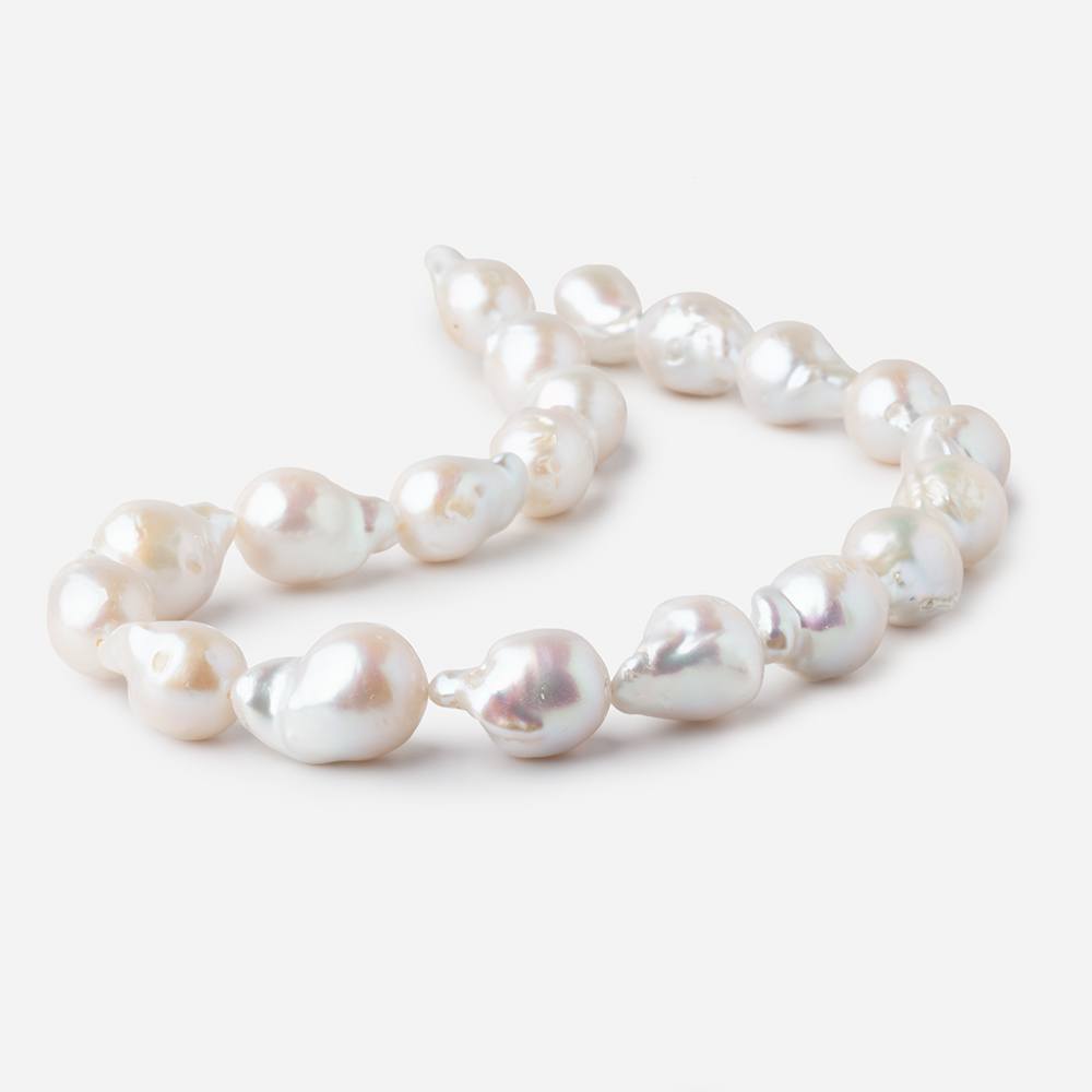 13x18-15x22mm White Ultra Baroque Freshwater Pearls 16 inch 20 pieces AA - Beadsofcambay.com