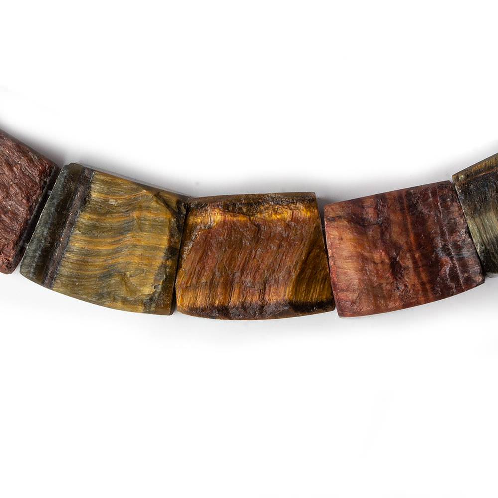 13x18-20x24mm Matte & Polished Multi Color Tiger's Eye fancy shape Collar 25 beads A - Beadsofcambay.com