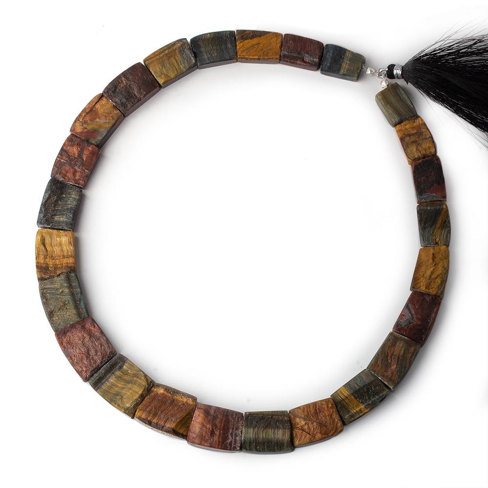 13x18-20x24mm Matte & Polished Multi Color Tiger's Eye fancy shape Collar 25 beads A - Beadsofcambay.com
