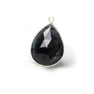 13x20mm Silver Bezel Indicolite Tourmaline Pear Pendant 1 Piece - Beadsofcambay.com