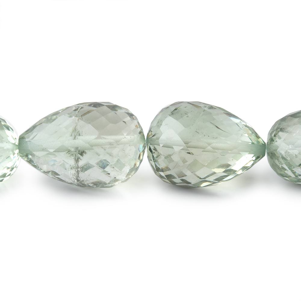 13x7-18x12mm Prasiolite Straight Drilled Tear Drops 14 inch 22 Beads - Beadsofcambay.com