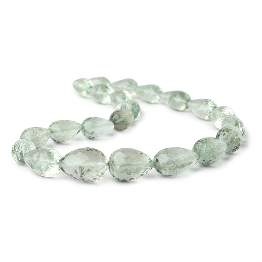 13x7-18x12mm Prasiolite Straight Drilled Tear Drops 14 inch 22 Beads - Beadsofcambay.com