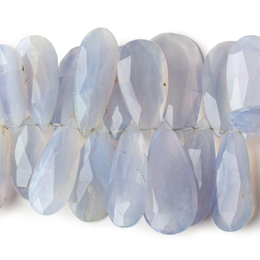 13x7-28x14mm Blue Lace Agate Faceted Pear Beads 8 inch 57 pieces - Beadsofcambay.com