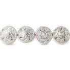 13x7mm Sterling Silver Plated Copper Bead Floral Disc 8 inch 16 pcs - Beadsofcambay.com