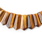 13x8-24x9mm Tiger's Eye double drilled plain fancy shape collar 38 beads - Beadsofcambay.com
