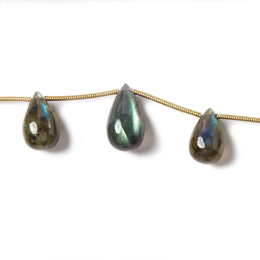 13x8mm to 14x7mm Labradorite Beads Plain Tear Drop Set of 3 - Beadsofcambay.com