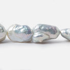 13x8x18-17x9x29mm White Souffle Freshwater Pearls 16 inch 18 pieces - Beadsofcambay.com