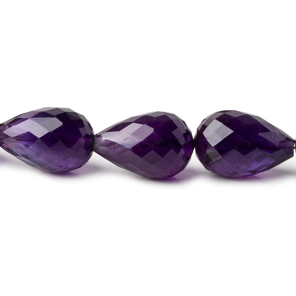 13x9-15x10mm Amethyst straight drilled faceted tear drops 15 inch 25 beads AA - Beadsofcambay.com