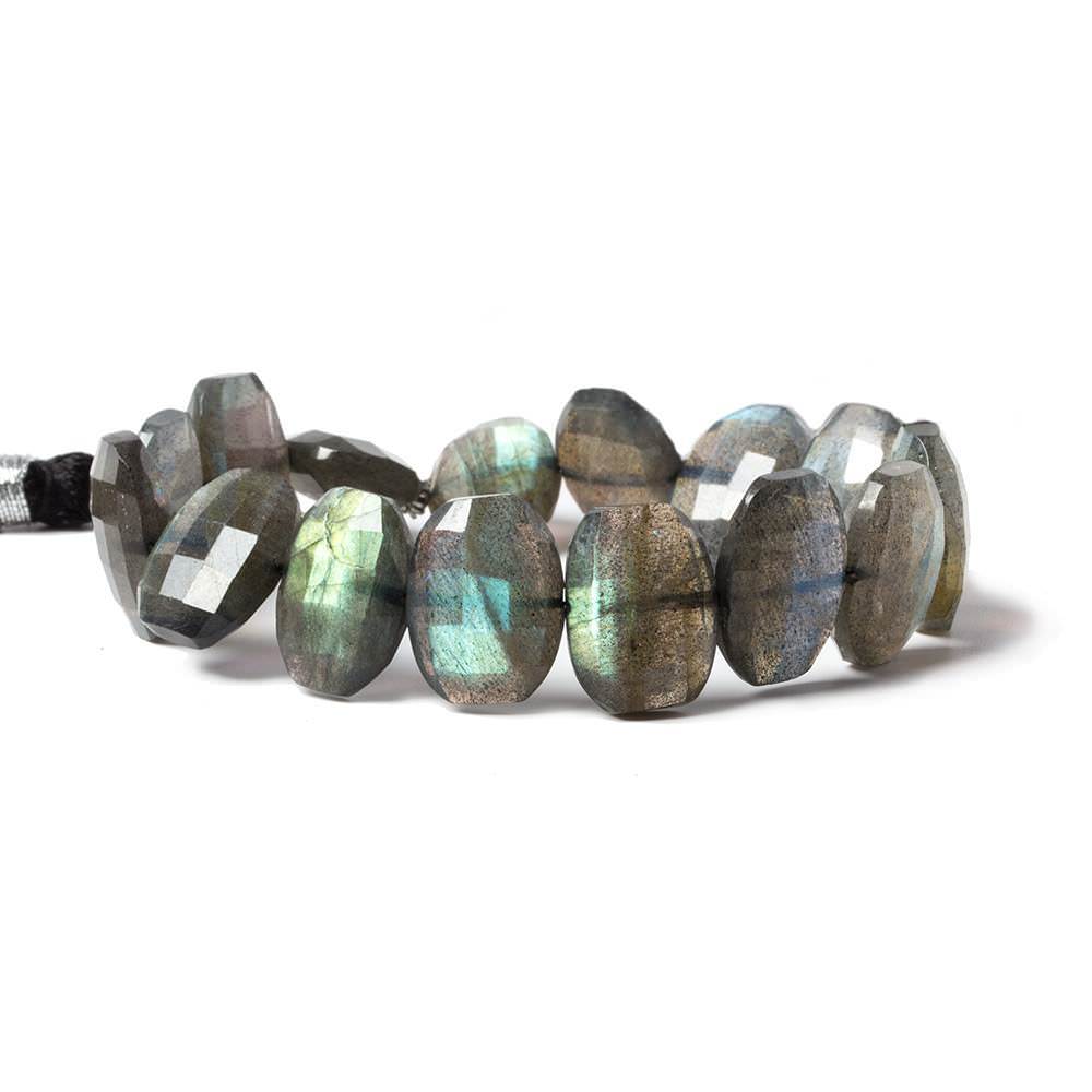 13x9-15x12mm Labradorite Side Drilled Faceted Cushion 6 in. 14 beads - Beadsofcambay.com