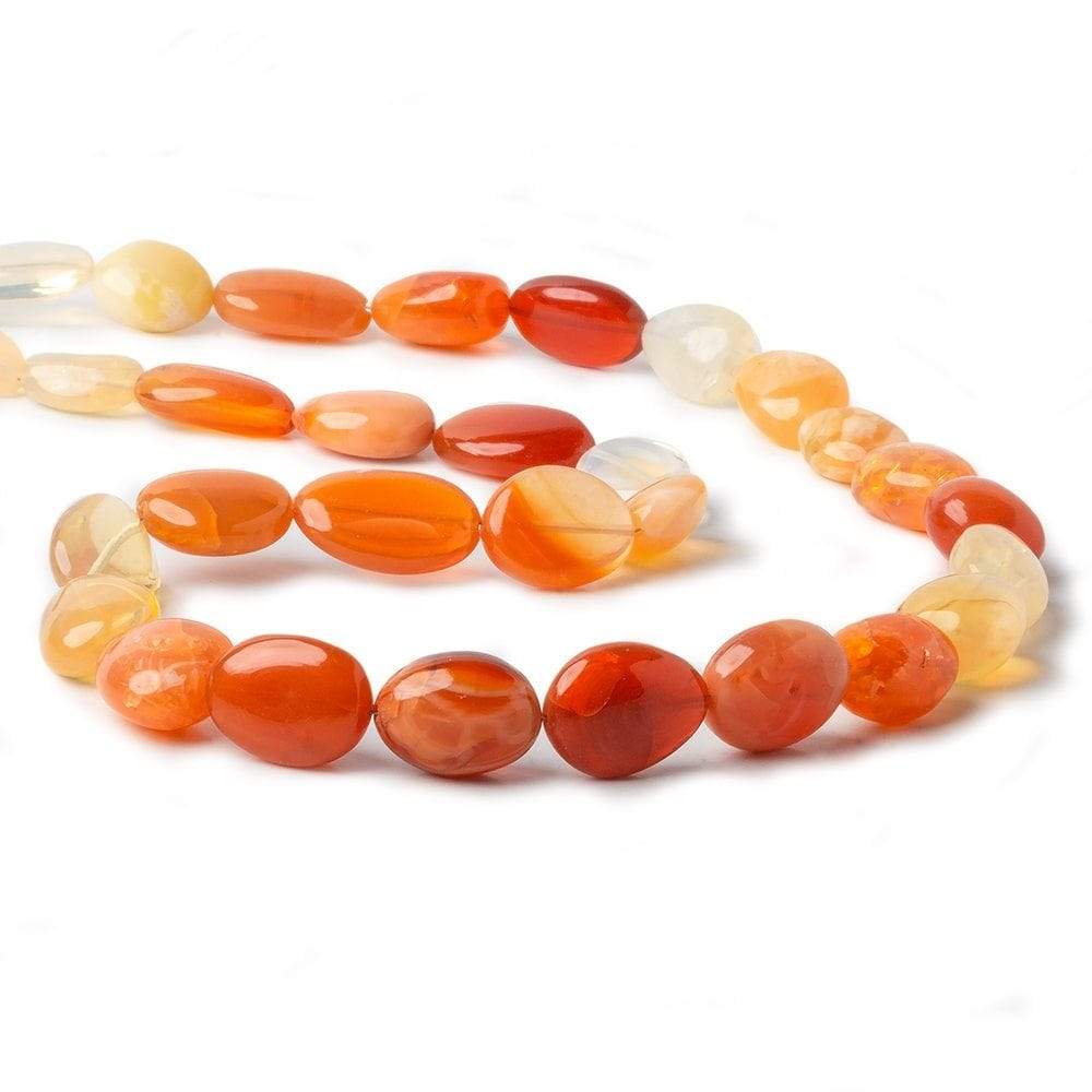13x9-17x12mm Fire Opal Plain Nugget Beads 18 inch 27 pieces A - Beadsofcambay.com