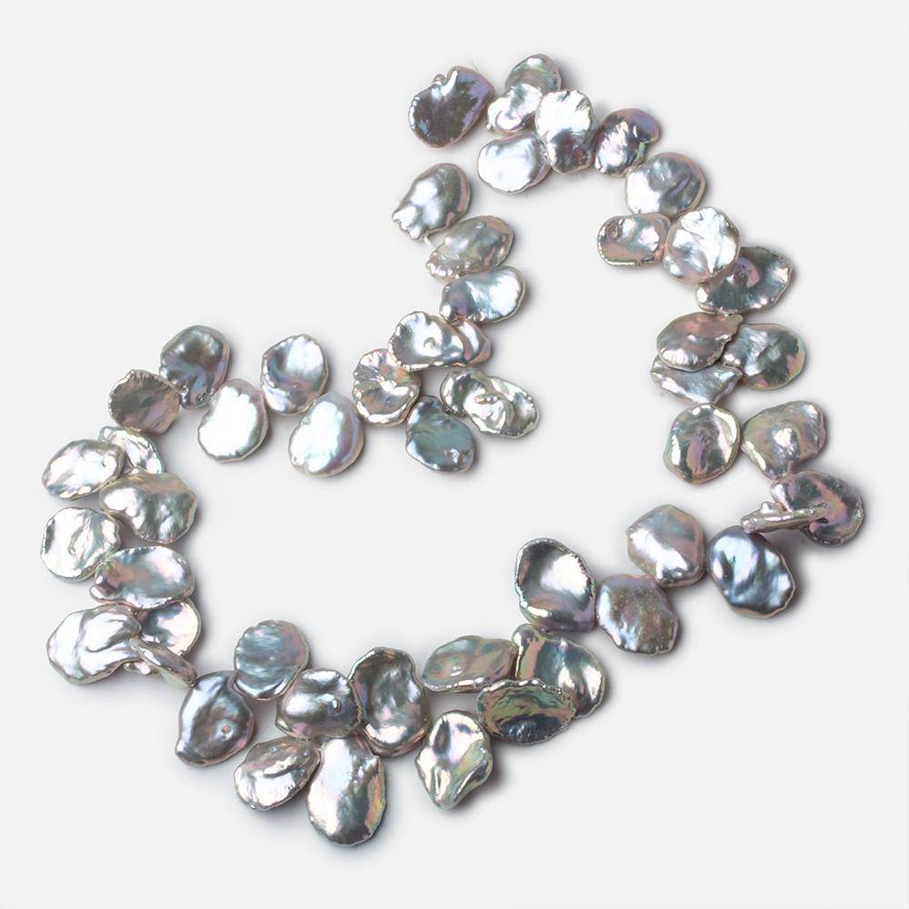 13x9-17x14mm Lilac Silver Top Drilled Keshi Freshwater Pearls 16 inch 53 pieces - Beadsofcambay.com