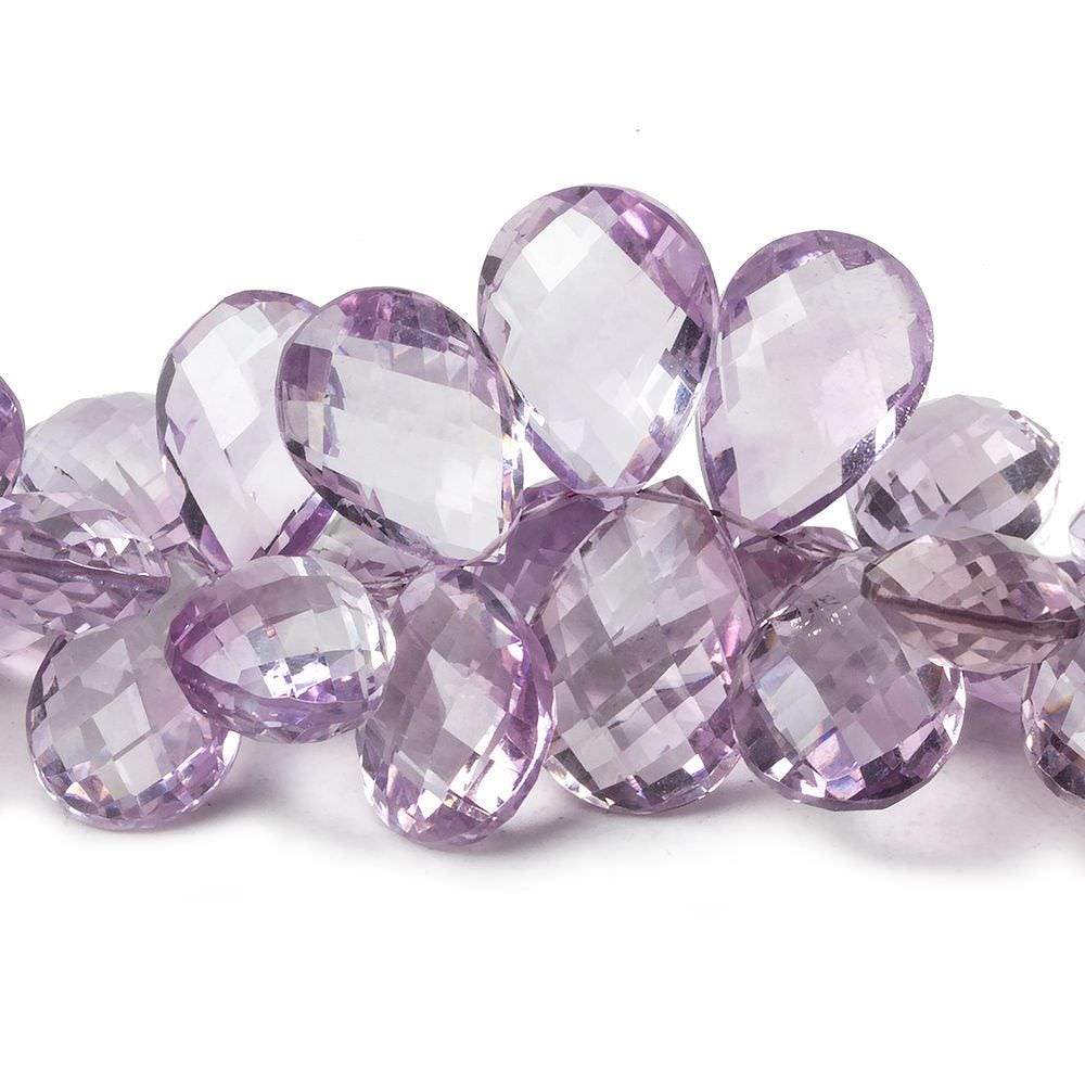13x9-18x13mm Pink Amethyst Faceted Pear Briolette 8 inch 60 beads AAA - Beadsofcambay.com