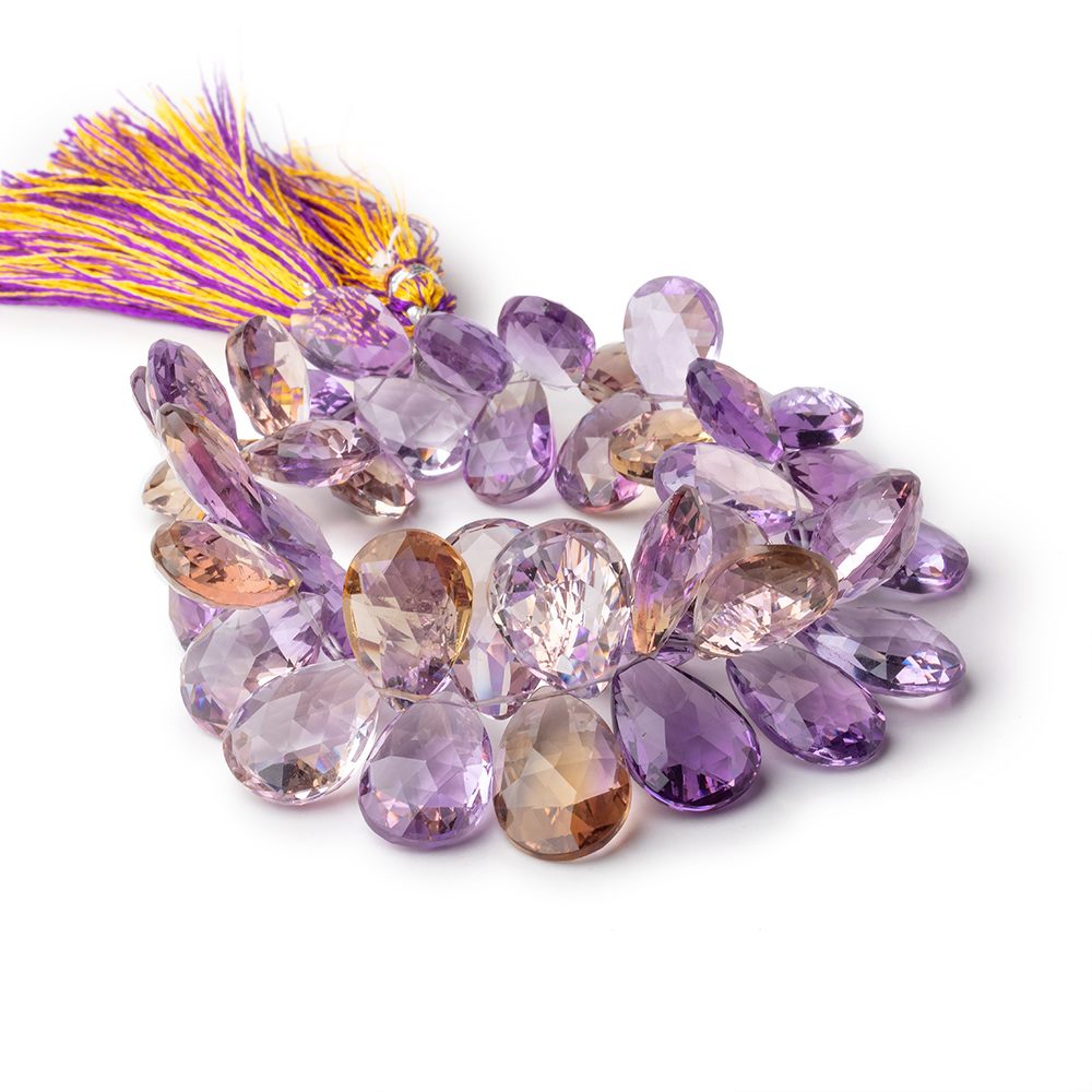 13x9-19x12mm Ametrine Faceted Pear Beads 7.5 inch 46 pieces - Beadsofcambay.com
