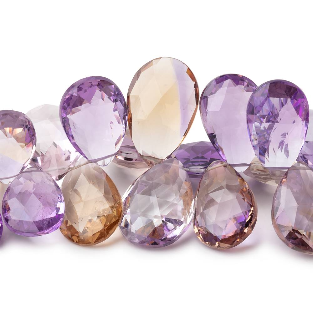 13x9-19x12mm Ametrine Faceted Pear Beads 7.5 inch 46 pieces - Beadsofcambay.com