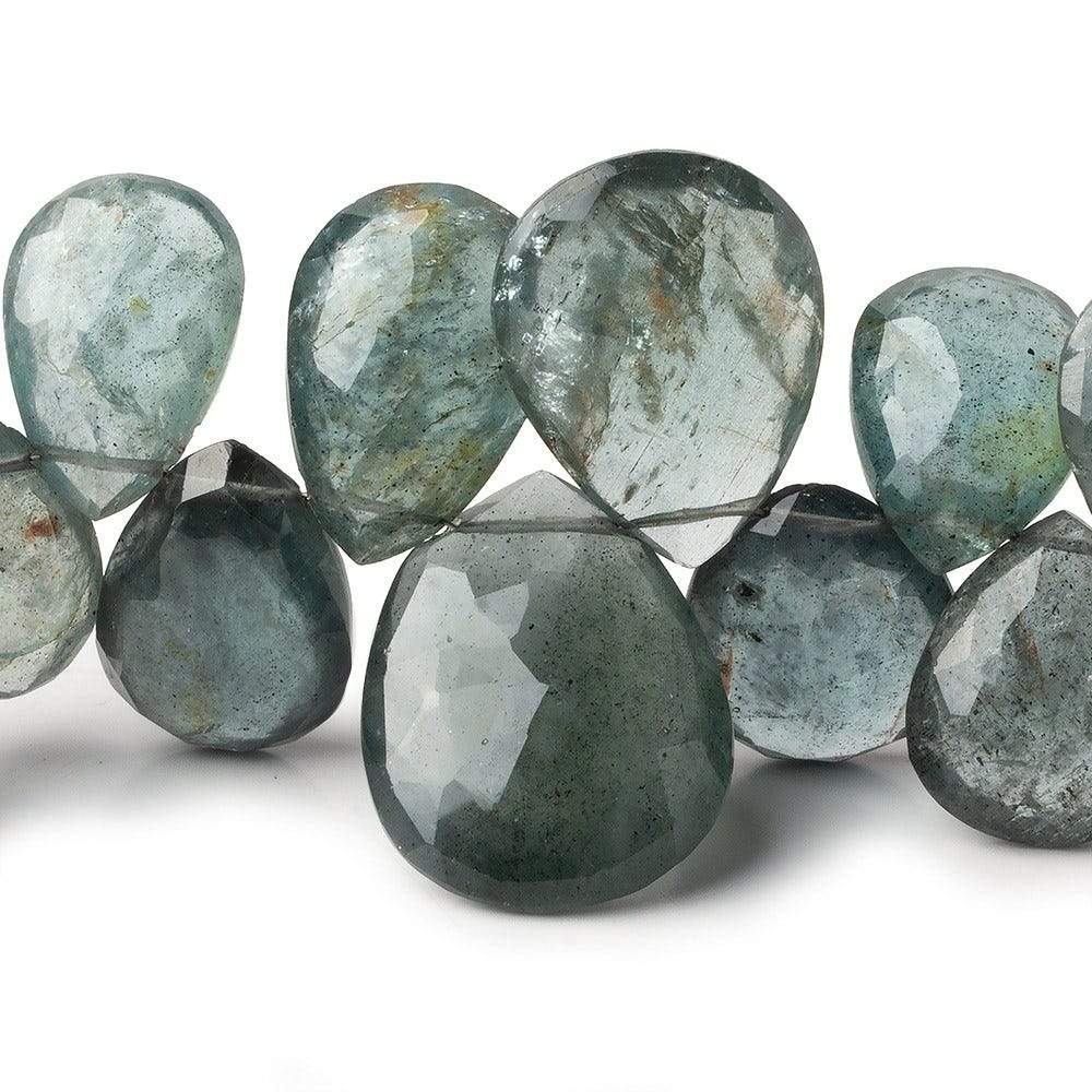 13x9-26x20mm Moss Aquamarine Faceted Pears 8.5 inch 37 Beads AAA - Beadsofcambay.com