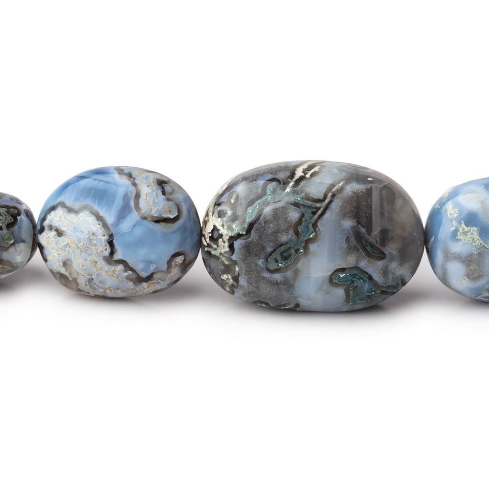 13x9-27.5x18mm Owyhee Blue Opal Plain Nugget Beads 17 inch 24 pieces AAA - Beadsofcambay.com