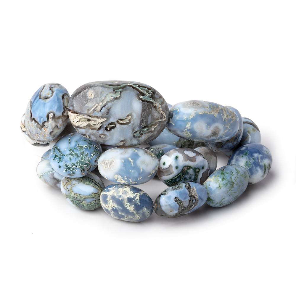 13x9-27.5x18mm Owyhee Blue Opal Plain Nugget Beads 17 inch 24 pieces AAA - Beadsofcambay.com