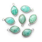 13x9mm Silver Bezel Amazonite Marquise Pendant 1 piece - Beadsofcambay.com