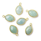13x9mm Vermeil Bezel Aquamarine Marquise Pendant 1 piece - Beadsofcambay.com