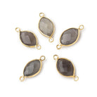 13x9mm Vermeil Bezel Grey Moonstone Marquise Connector 1 piece view 1
