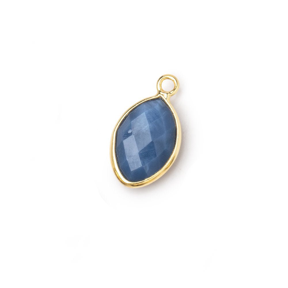 13x9mm Vermeil Bezel Owyhee Blue Opal marquise Pendant 1 piece - Beadsofcambay.com