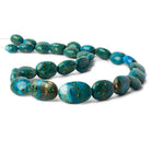 13xx10-24x16mm Blue Peruvian Opal plain oval nugget beads 20 inch 29 pieces AA - Beadsofcambay.com