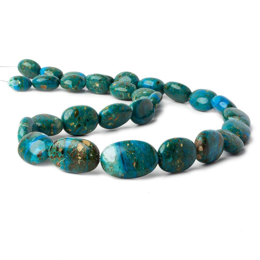 13xx10-24x16mm Blue Peruvian Opal plain oval nugget beads 20 inch 29 pieces AA - Beadsofcambay.com