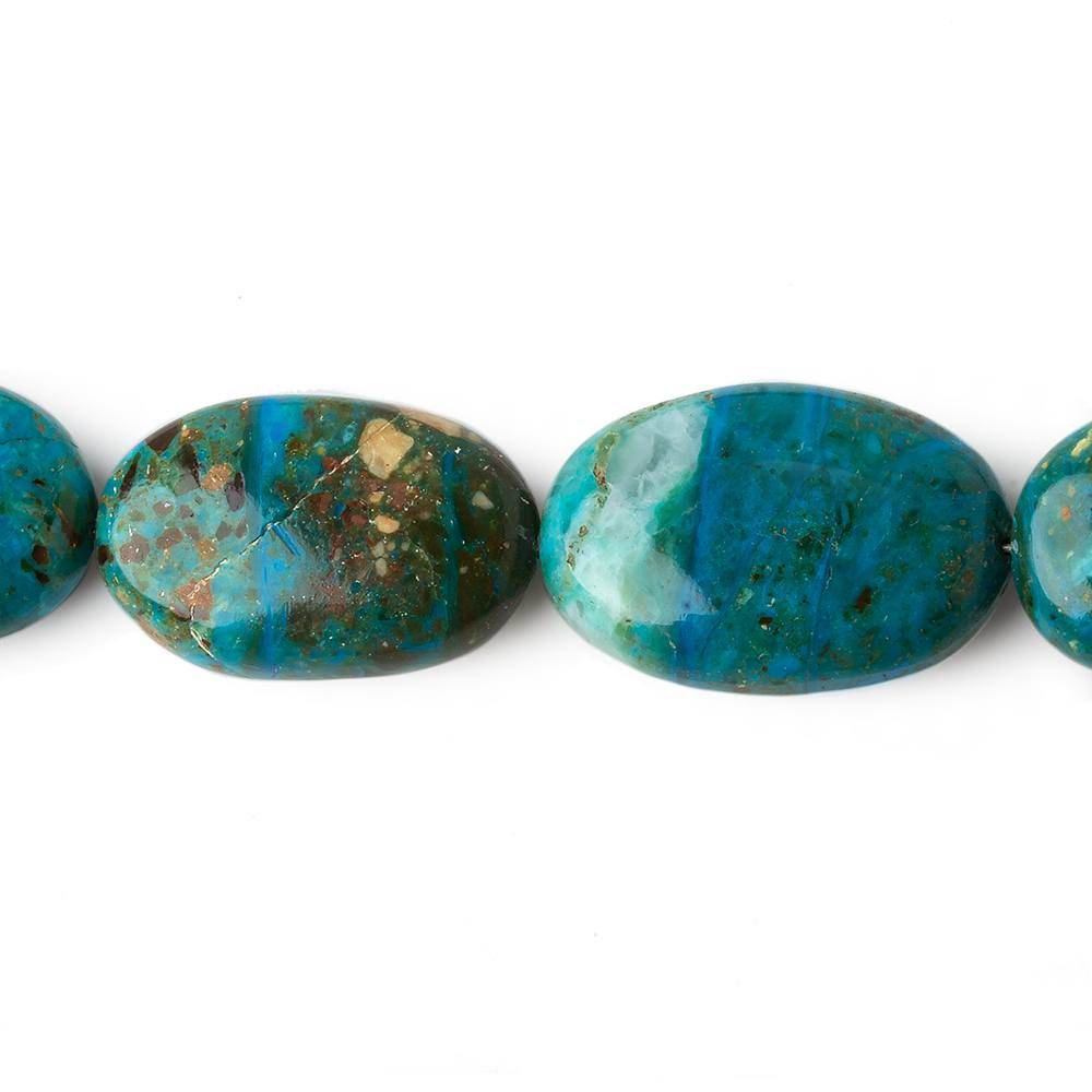 13xx10-24x16mm Blue Peruvian Opal plain oval nugget beads 20 inch 29 pieces AA - Beadsofcambay.com