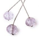 14-14.5mm Pink Amethyst Concave Faceted Rondelles Set of 3 Focal Beads - Beadsofcambay.com