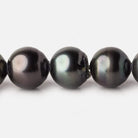 14-14.5mm Silver Peacock Tahitian Large Hole Saltwater Pearls 4 inch 7 pieces - Beadsofcambay.com