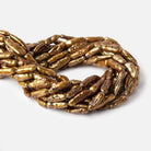 14-16mm Bronze Straight Drill Biwa Freshwater Pearl Beads 16 inch 25 pcs - Beadsofcambay.com