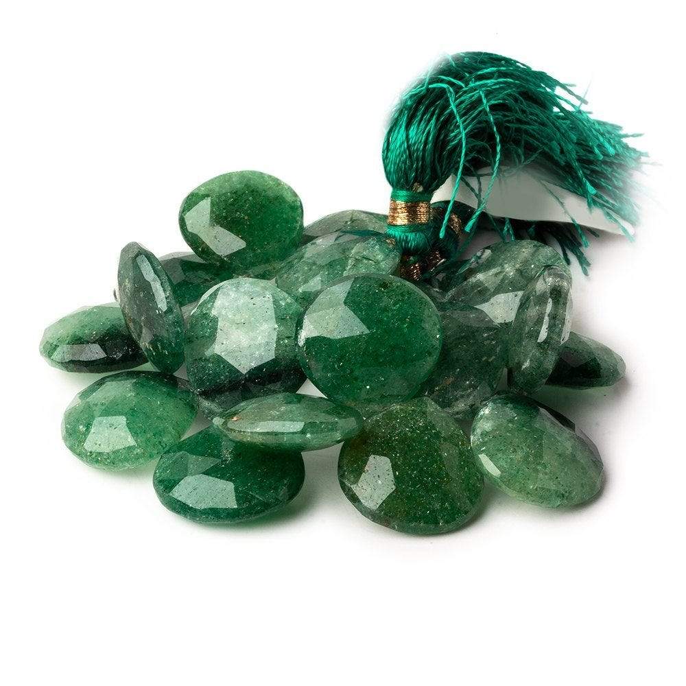 14-16mm Green Aventurine Faceted Heart Beads 5 inch 21 pieces - Beadsofcambay.com