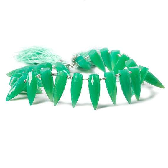 14-16mm Green Onyx Faceted Fancy Beads 8 inch 26 pieces - Beadsofcambay.com