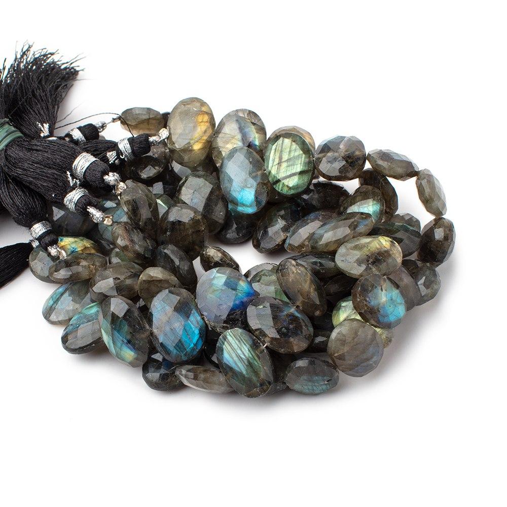 14-16mm Labradorite Faceted Oval Beads 7.5 inch 14 pieces - Beadsofcambay.com