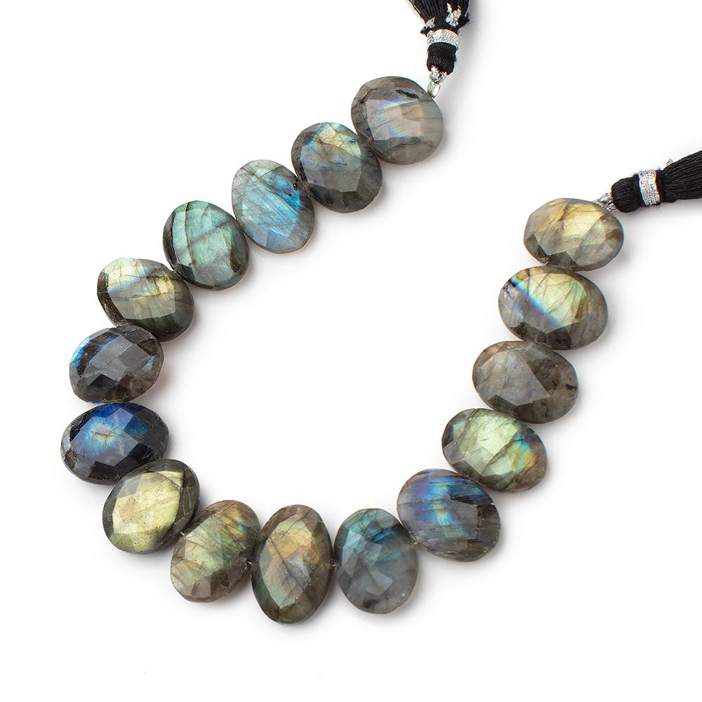 14-16mm Labradorite Faceted Oval Beads 7.5 inch 14 pieces - Beadsofcambay.com