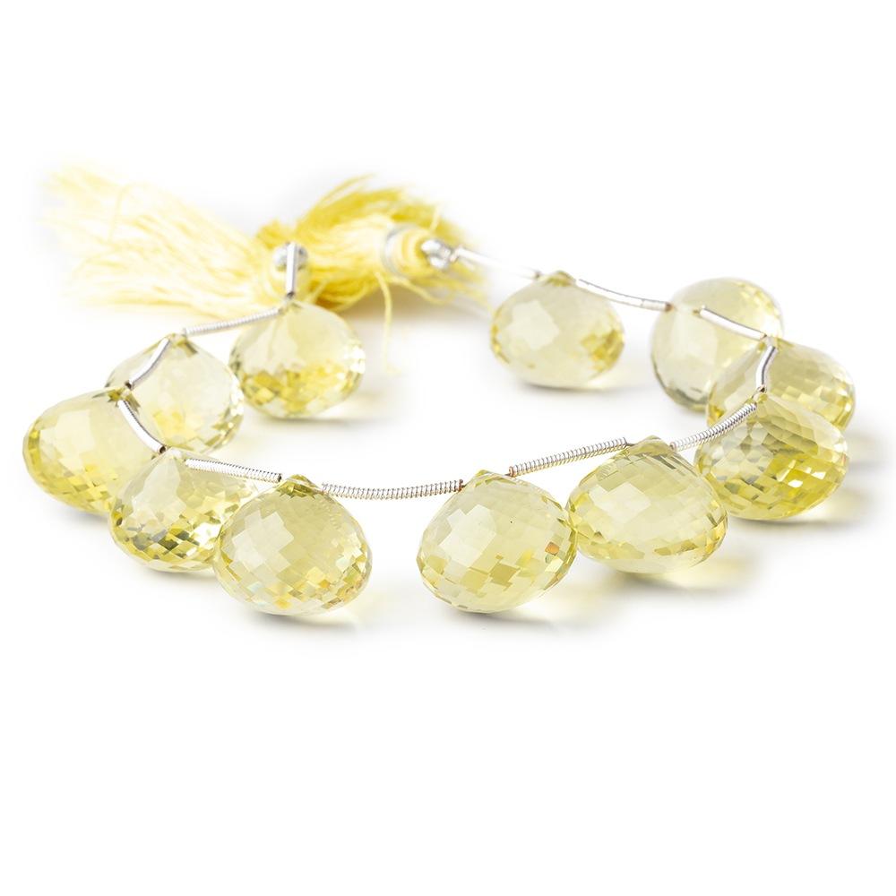 14-16mm Lemon Quartz Faceted Candy Kiss Beads 7 inch 11 pieces - Beadsofcambay.com