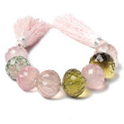 14-16mm Multiple Quartz concave faceted rondelle beads 4 inch 8 pieces AAA - Beadsofcambay.com