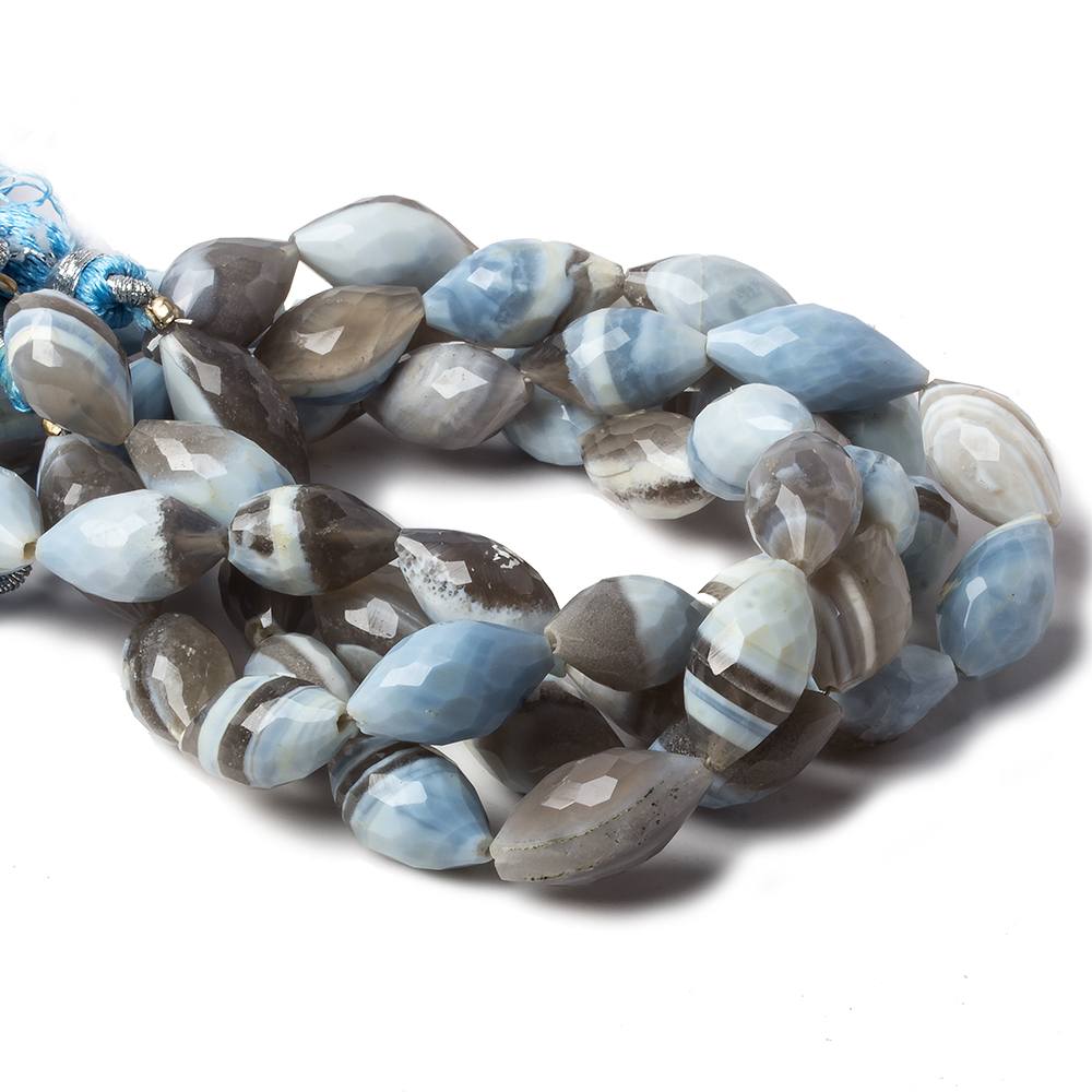 14-16mm Owyhee Denim Blue Opal Faceted Marquise Beads 8 inch 13 pcs - Beadsofcambay.com