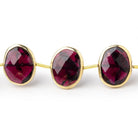 14-16mm Vermeil Bezel Rhodolite Garnet Faceted Nuggets 8 inch 12 Beads - Beadsofcambay.com