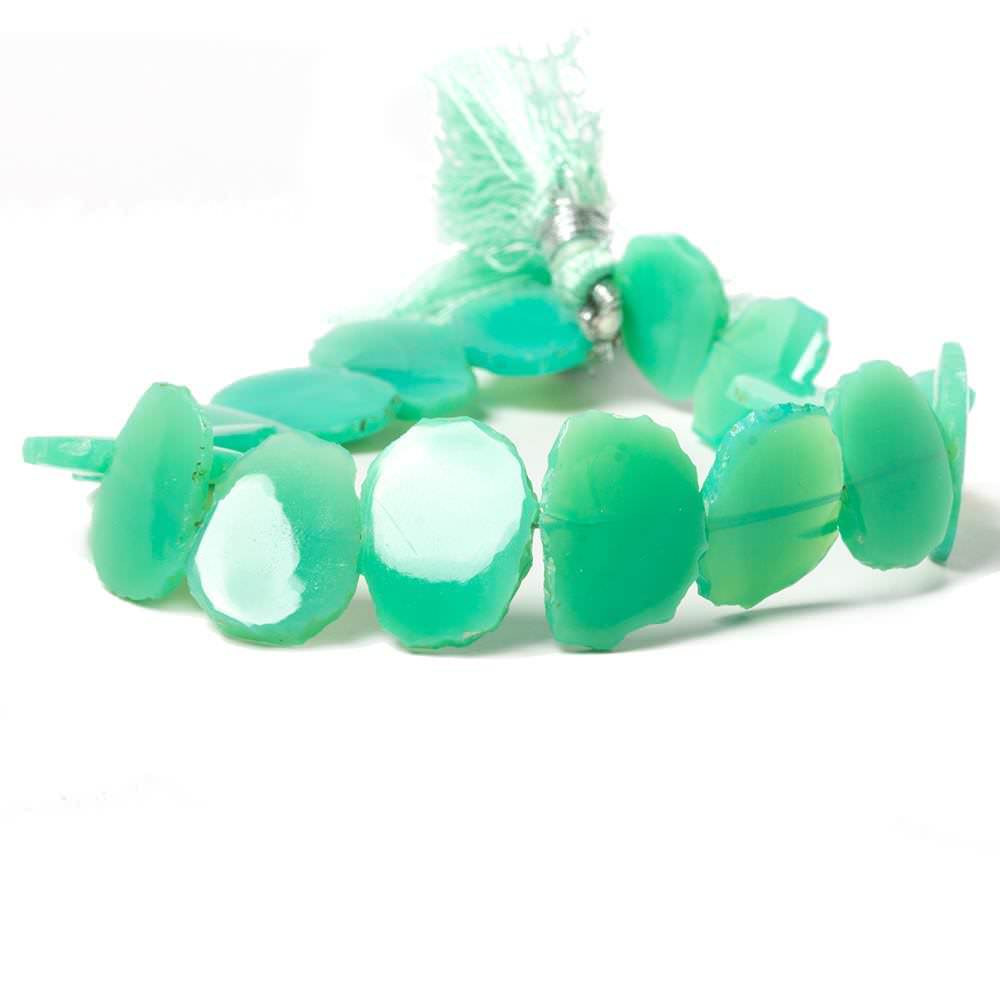 14-17mm Green Chalcedony Plain Free Form Beads 8 inch 16 pieces - Beadsofcambay.com