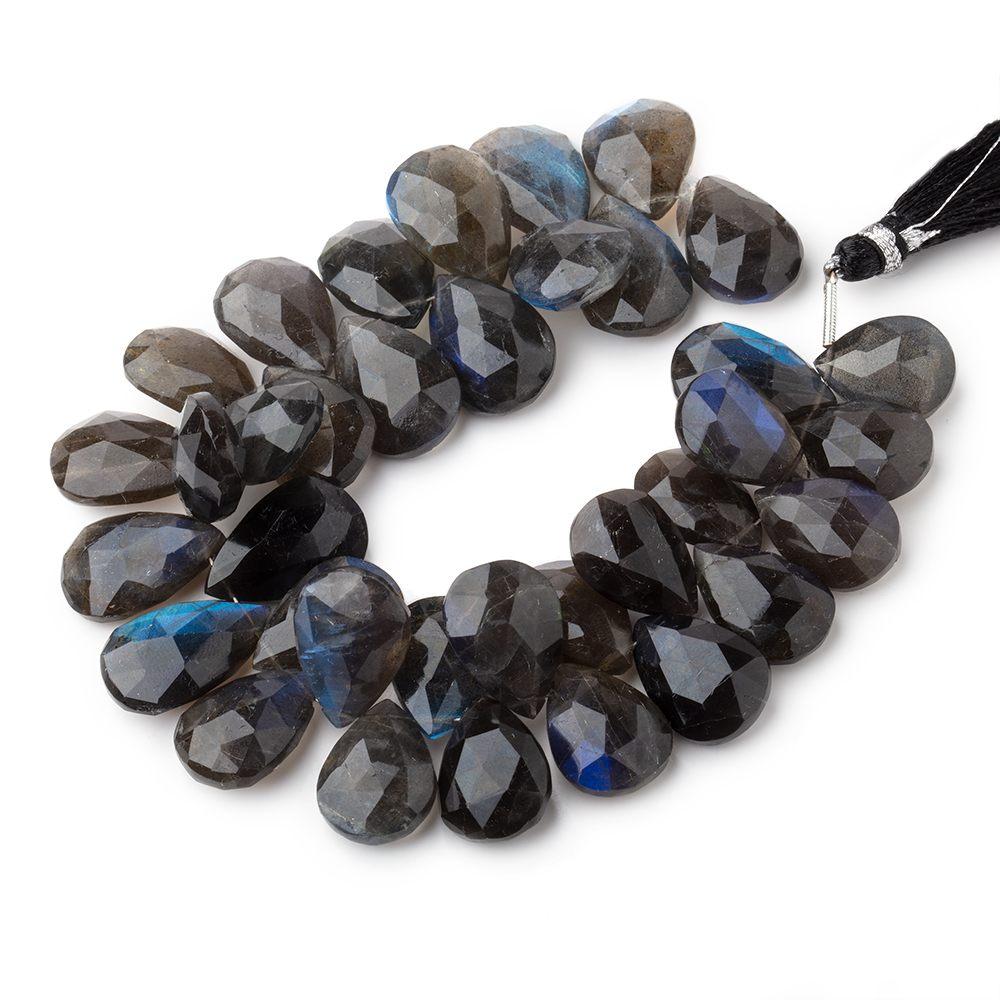 14-18mm Labradorite Faceted Pear Beads 7 inch 36 pieces AA - Beadsofcambay.com